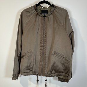 Banana Republic Green Satin Bomber Jacket - L